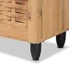 Baxton Studio Winda Modern and Contemporary Oak Brown Finished Wood 4-Door Shoe Storage Cabinet 190-11989-ZORO